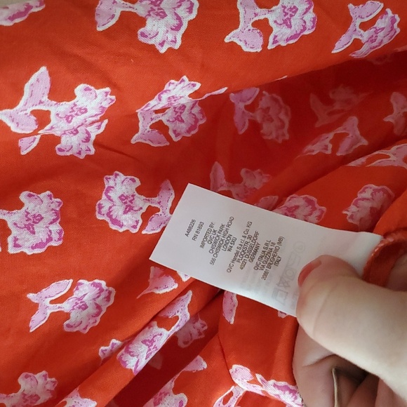 Candace Cameron Bure Red Pink Floral Shoulder Tie Tank Size 1X Feminine - Picture 7 of 9